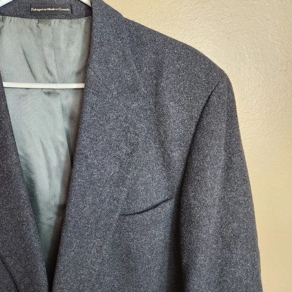 Botany 500 Vintage Mens Charcoal Gray 100% Camel Hair 2 Button Sport Coat-Sz 44L